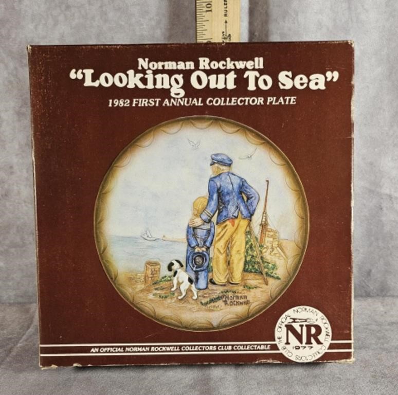 NORMAN ROCKWELL LOOKING OT TO SEA PLATE 1982