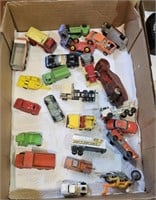 VINTAGE TOY CARS AND TRUCKS BOX LOT