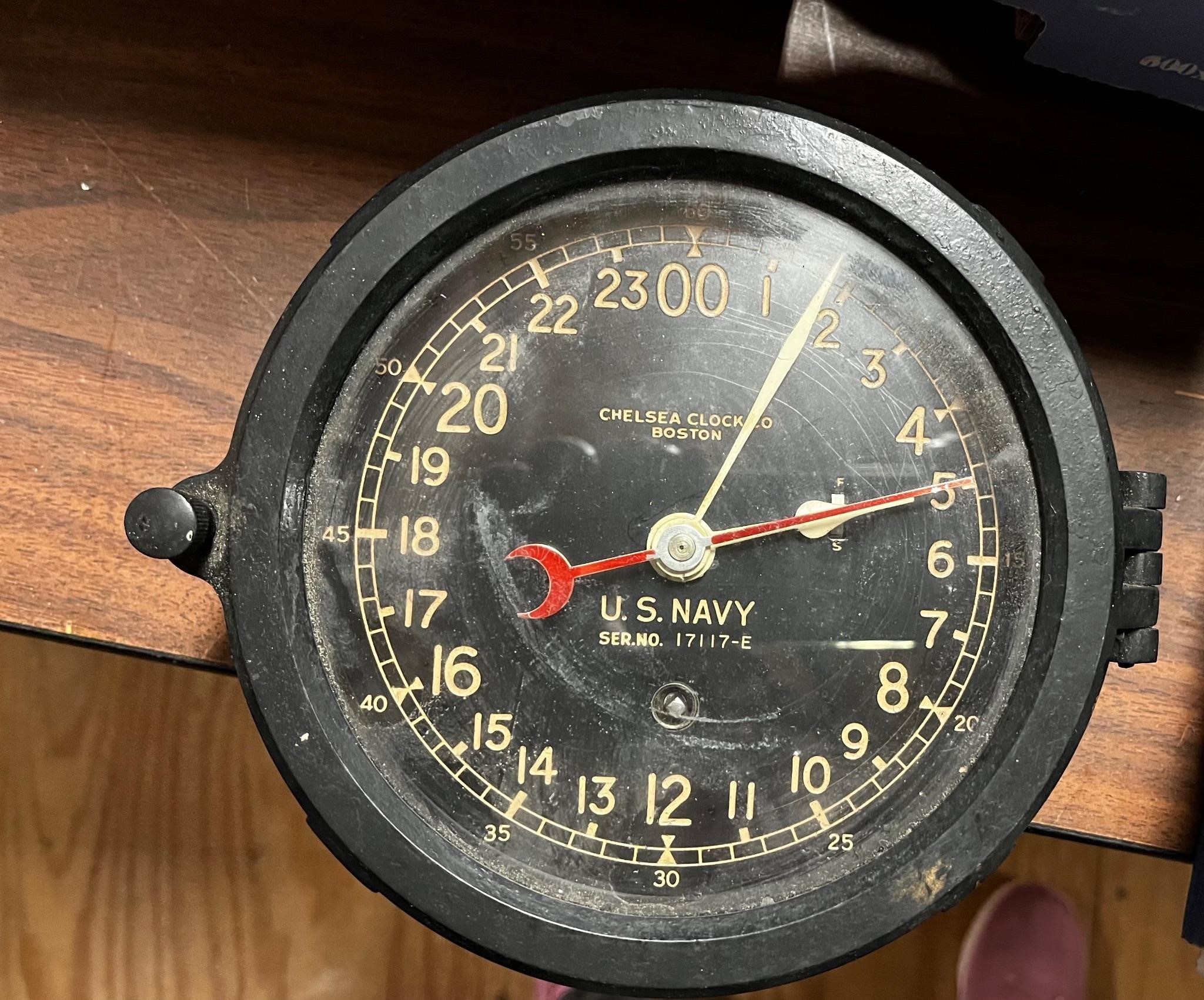 U.S.Navy Chelsea Clock Co ships clock