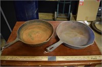 Two Large Cast Iron Skillets