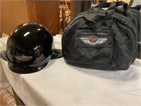 Harley Davidson XS Helmet in storage bag