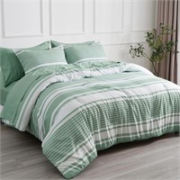 PHF 7 Pieces Bed in A Bag King Size, Sage Green W