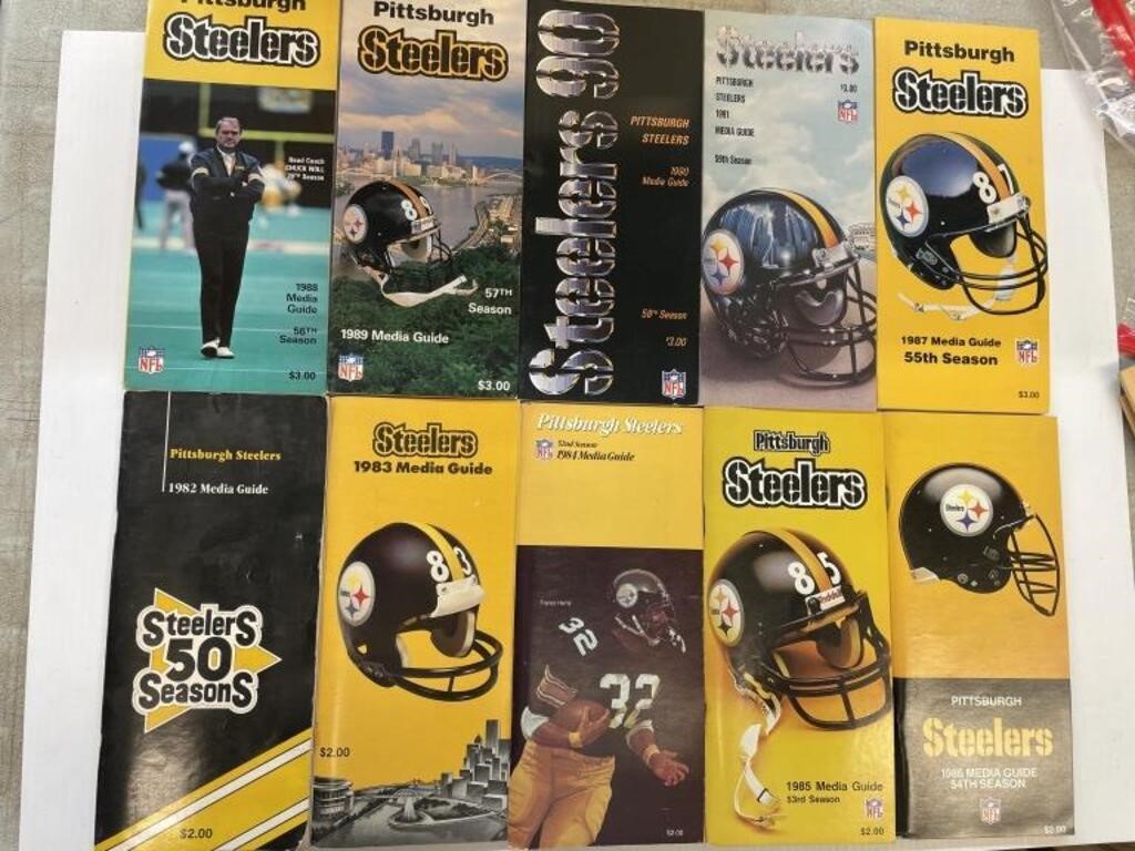 10 Pittsburgh Steelers Media Guides 1982-1991