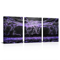 Kalormore Abstract Black Purple Gold Pictures for