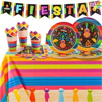 JOYIN 82PCS Fiesta Tableware Set, Mexican Party S