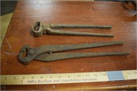 Two Pair Farrier Snips & Horse Shoes