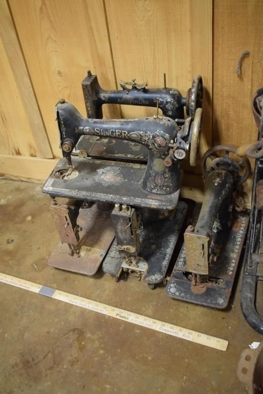 Five Antique Sewing Machines