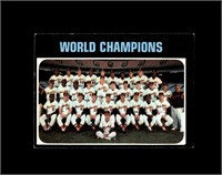 1971 Topps #1 Orioles World Champs VG-EX+ Pen Mark