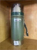 Vintage Green Stanley Thermos 10.5" Tall