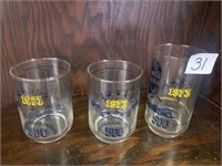 Indy 500 Souvenir Glasses 1971, 1972, 1973
