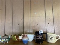 Lot- Mugs, Pottery vases, etc