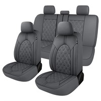 CAROMOP Luxury Leather Car Seat Covers Full Set-W