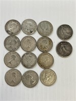 Lot of 80% Silver Foreign Coins- About 32 Grams