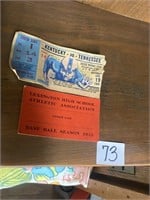 Vintage UK Football ticket & Lexington High School