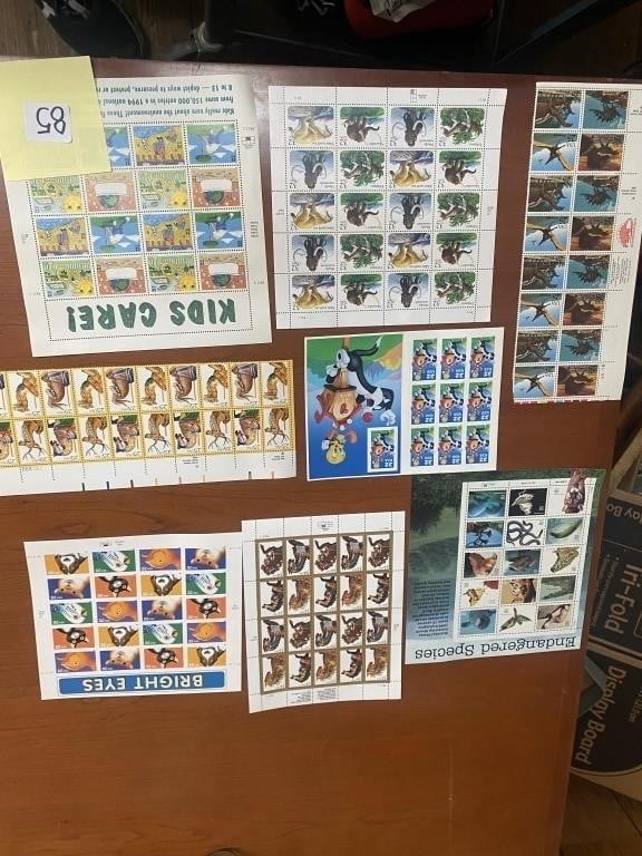 8 Sheets of collectors stamps, Sylvester/Tweety,