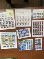 8 Sheets of collectors stamps, Bugs Bunny, Breast