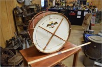Vintage Wooden Drum Shelf