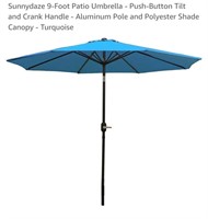 NEW 9' Patio Umbrella - Tilt & Crank - Turquoise