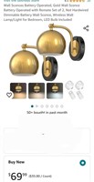 Wall Sconces Battery Operated, Gold Wall Sconce