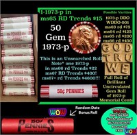 THIS AUCTION ONLY! BU Shotgun Lincoln 1c roll, 197