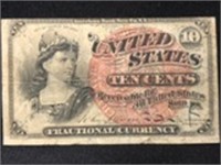1863 TEN CENT FRACTIONAL CURRENCY NOTE