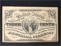 1863 THREE CENT FRACTIONAL CURRENCY NOTE