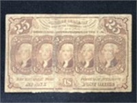1862 TWENTY-FIVE CENT U.S. POSTAGE