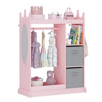 UTEX Kids Armoire Wardrobe Closet with Mirror and