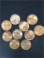 (10) UNC LINCOLN WHEAT CENTS
