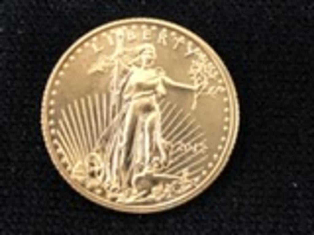 2012 U.S. $5 EAGLE GOLD COIN - 1/10 OZ GOLD