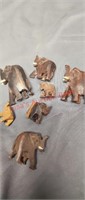 Hand Carved Wooden Elephants