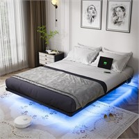 Dayago Floating Bed Frame Queen Size with Smart L