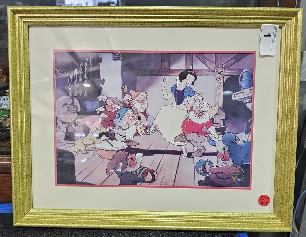 Framed Disney Snow White Lithograph 1994