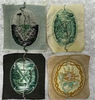 4 Embroidered German WWII Cloth Patches