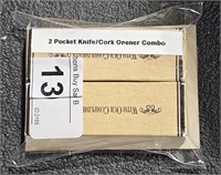 2 Pocket Knives / Cork Opener Set
