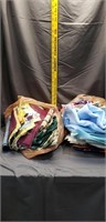 2 Walmart bags of quilt pieces and partial