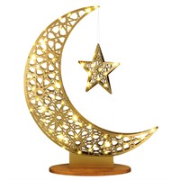 Tujoe Large Eid Metal Moon Star Light Decor 26.4
