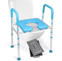 Raised Toilet Seat with armrest, Adjustable