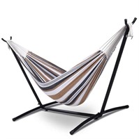 Double Hammock with Space Saving Steel Stand,...