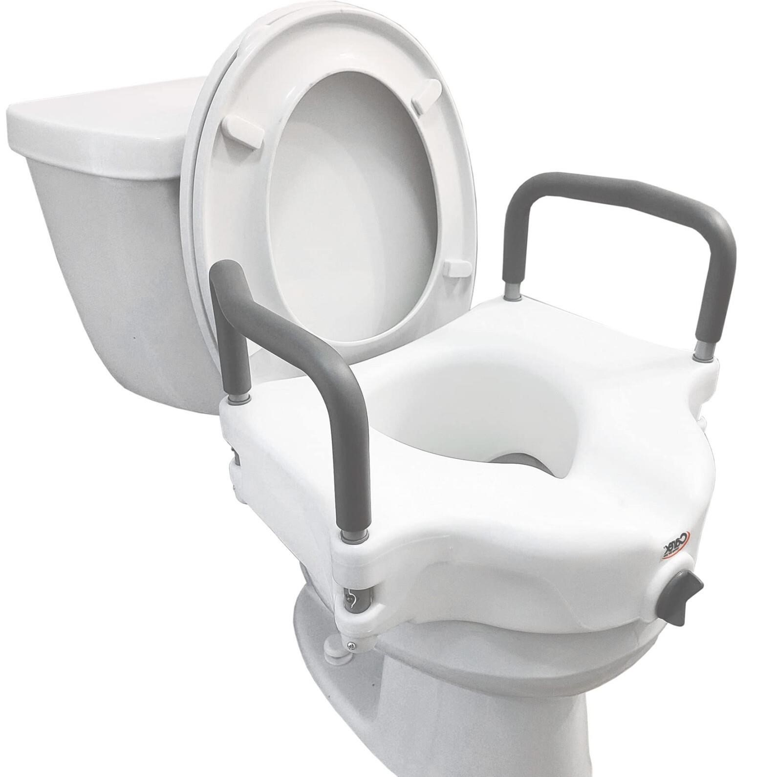 Carex 4.5 Inch Raised Toilet Seat with Arms - For