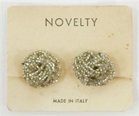 Vintage Novelty Clip Earrings - Made in Italy