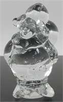 * Vintage Clear Glass Clown Paperweight with