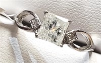 $7705 14K  Diamond (1.00Ct, I1, F) Diamond (.02Ct,