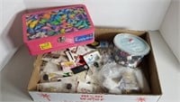 Mixed lot of buttons. Butterfly supply box