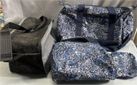 Blue Paisley Duffel Bag with matching handbag