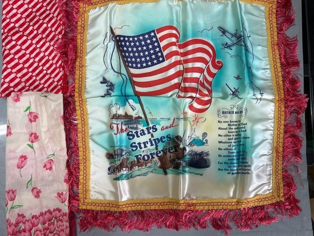 Vintage Military Pillow Case. Stars and