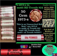 THIS AUCTION ONLY! BU Shotgun Lincoln 1c roll, 197