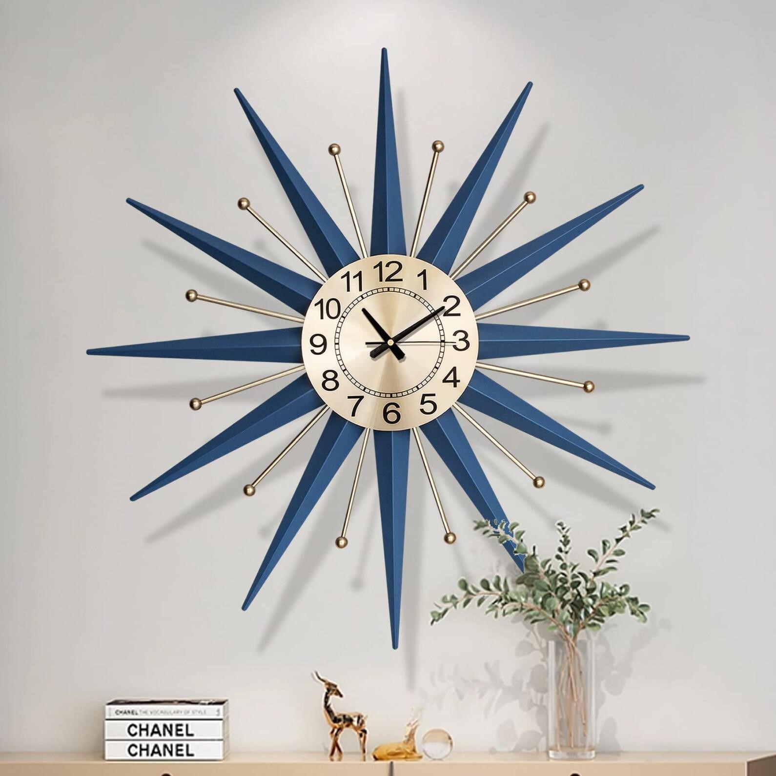 HAOWANJP 36 Inch Large Wall Clock Metal Decorativ