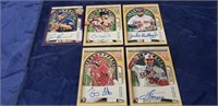 (5) Assorted Autographed Baseball Cards