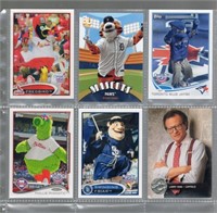 Lot of 5 Baseball Mascot Cards and a Larry King